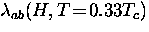 $\lambda_{ab} (H,T\!=\!0.33T_c)$