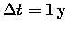 $\Delta t = 1 \, {\rm y}$